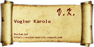Vogler Karola névjegykártya